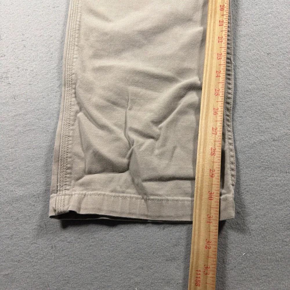 Carhartt Carpenter Pants Men 35x32 Relaxed Fit Tan Beige Canvas‎ Cotton Workwear